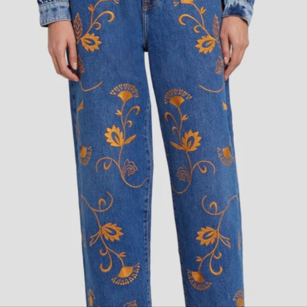7 For All Mankind The Jennifer 90s Baggy Jeans in Explorer Blue Size 32 NWT